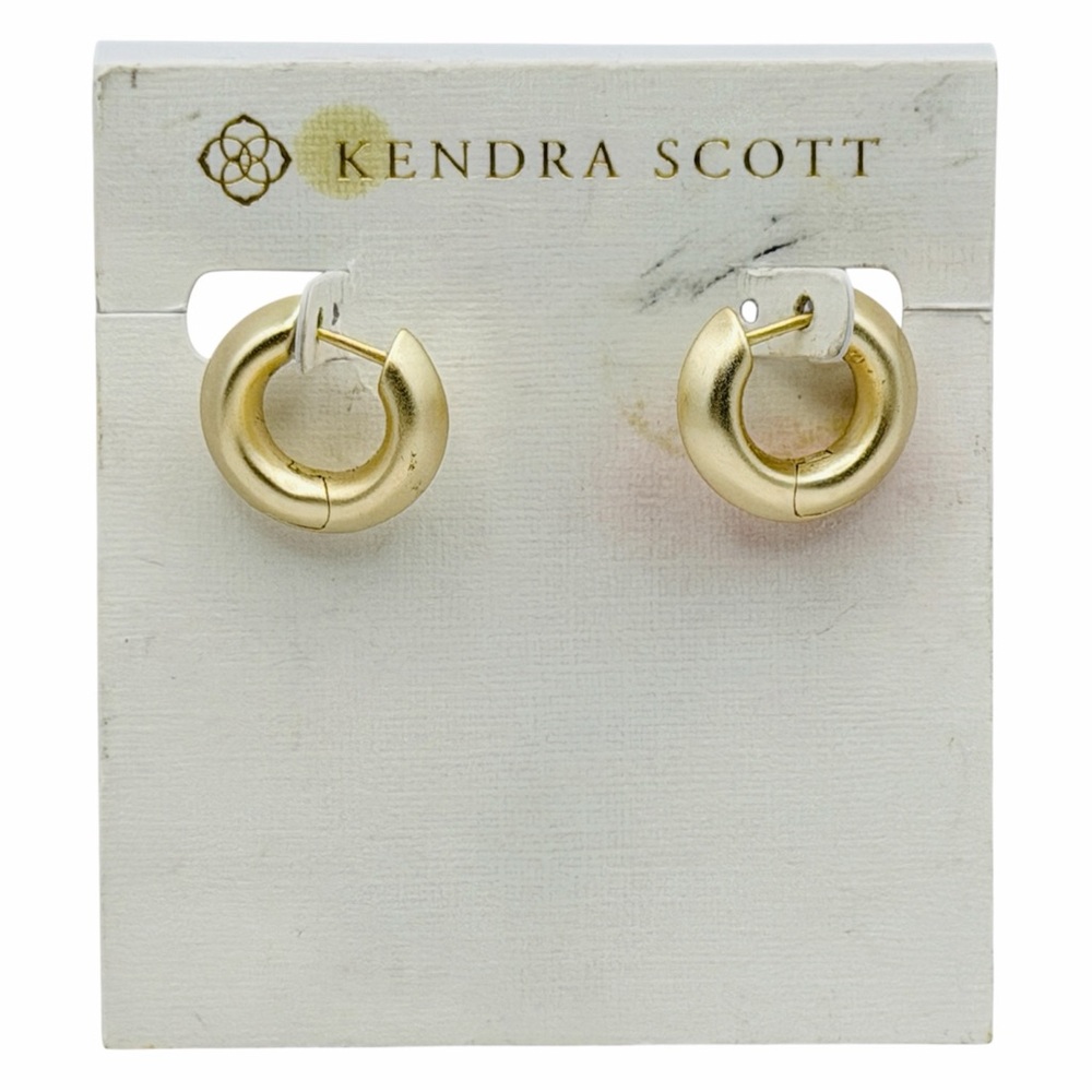 Kendra Scott Earrings Matte Gold Chunky Minimalist Hoop Like New